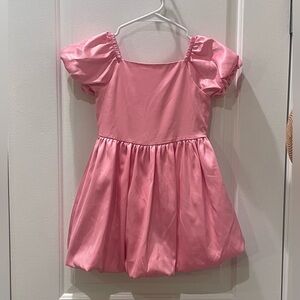 US ANGELS Girls' Puff Sleeve Bubble Hem Dress